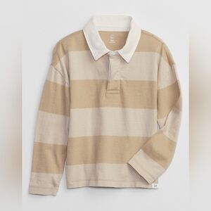 NWT 4T babyGap Rugby Polo Shirt Long Sleeve Khaki Family Gap Factory Striped